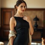 czarna sukienka stylizacja