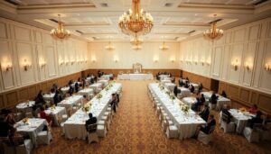 jak usadzić gości weselnych przy prostokątnych stołach